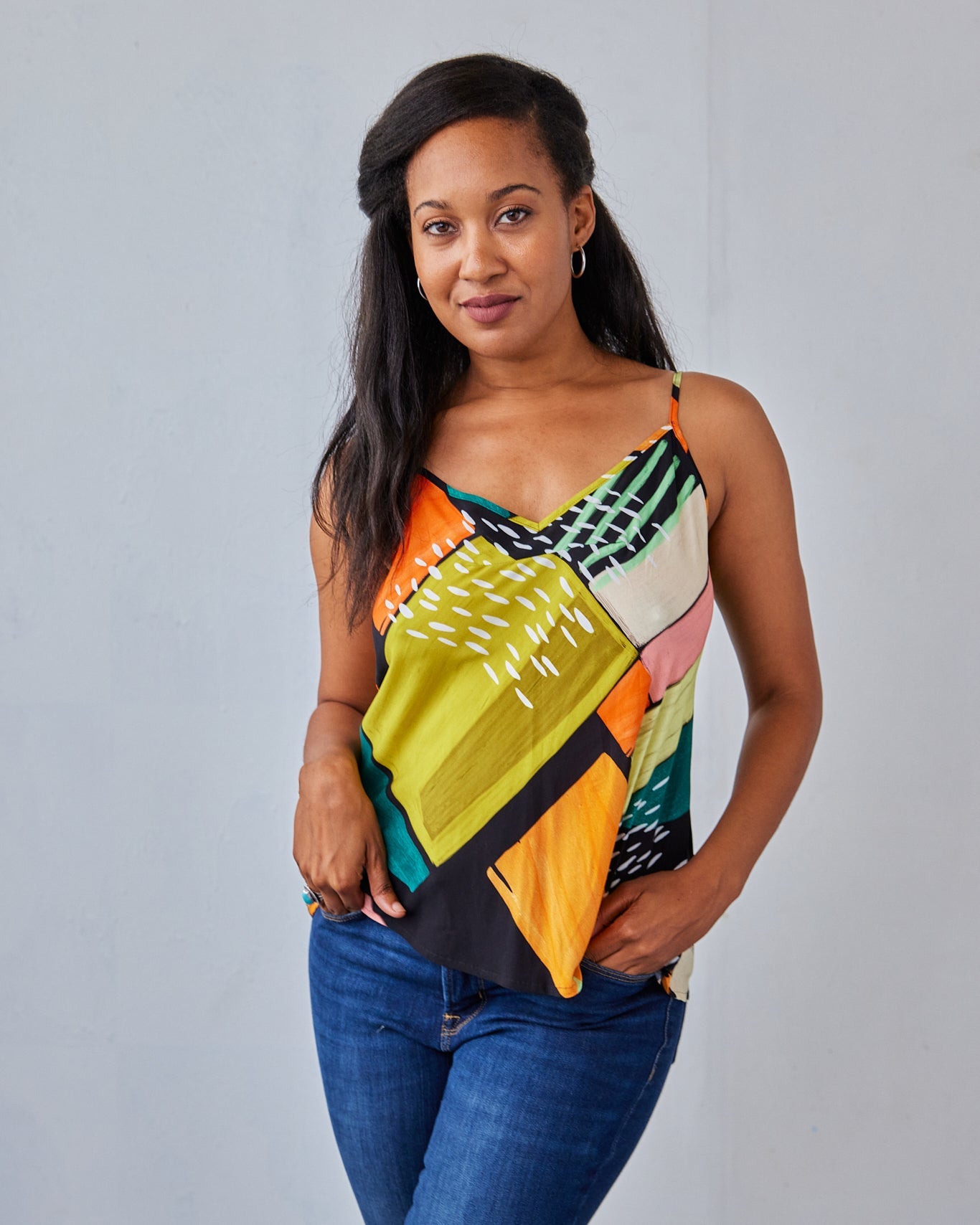 The Printed Valencia Tank - Small - | DEVAN GREGORI