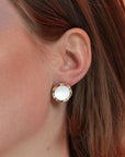 The Squiggly Inlay Earrings - Ying Yang - Bronze | Take Shape Studio